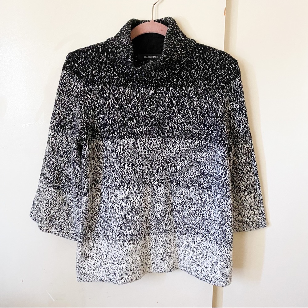 New! Ellen Tracy Ombre Turtleneck Knit Sweater Top